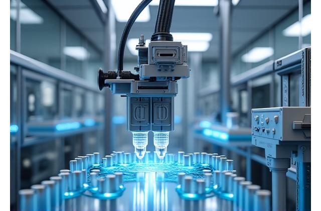Advanced laboratory equipment performing automated testing